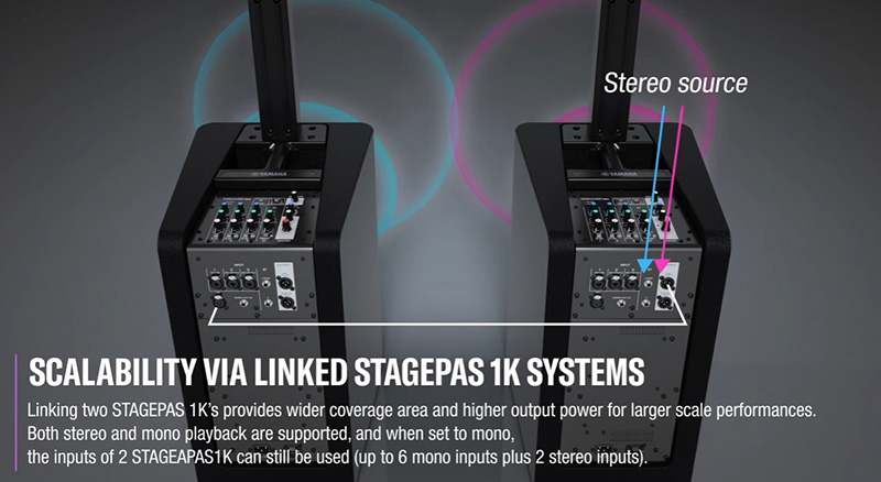 ket noi 2 loa yamaha stagepas 1k voi nhau