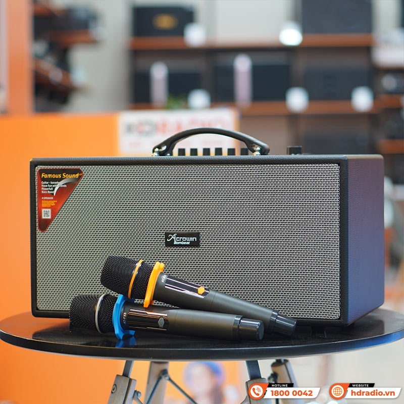 Loa Acrowin SA310, Bass 16cm, Công suất 150W, Bluetooth, Optical, kèm 2 tay mic-12