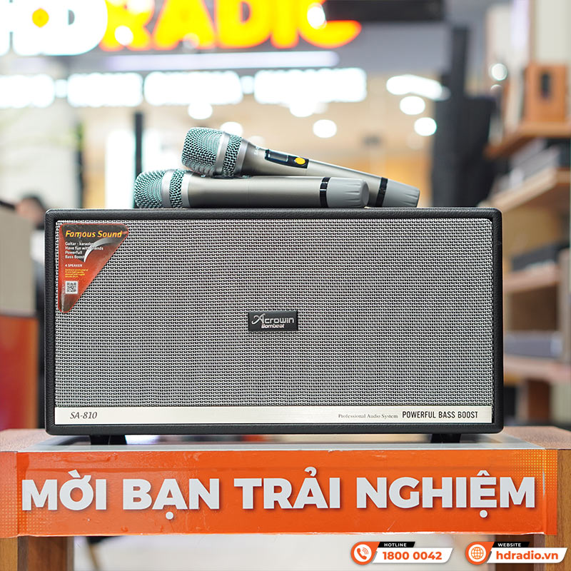 Loa Acrowin SA810, Bass 16cm, Công Suất 150W, Bluetooth, Optical, Kèm 2 Tay Mic-1