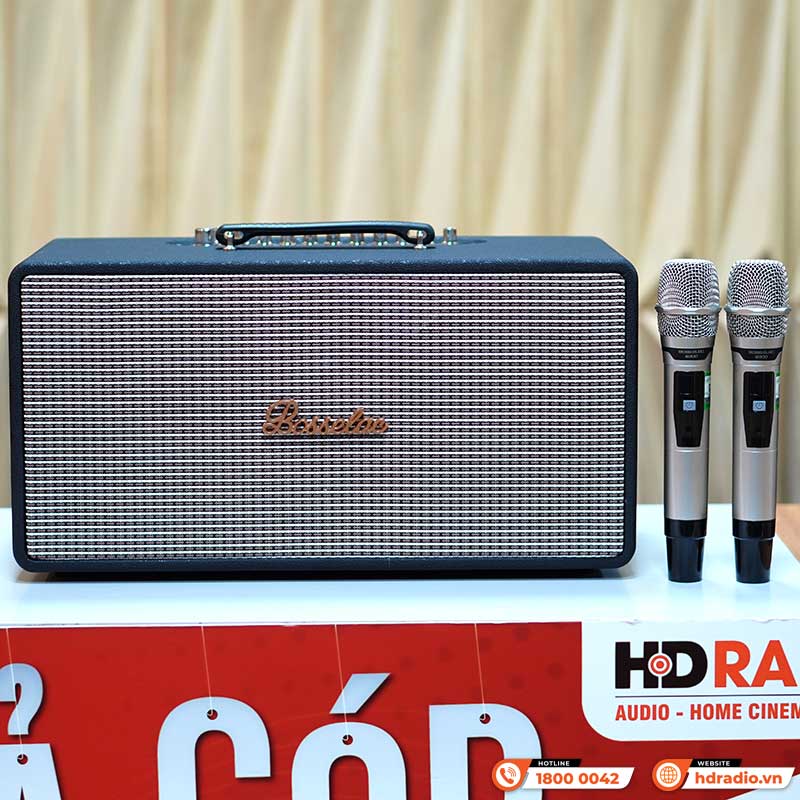 Loa Di Động BossElac SK668, Công Suất 120W, Pin 4-7 giờ, Bluetooth, AUX, USB, Kèm 2 Tay Mic-1