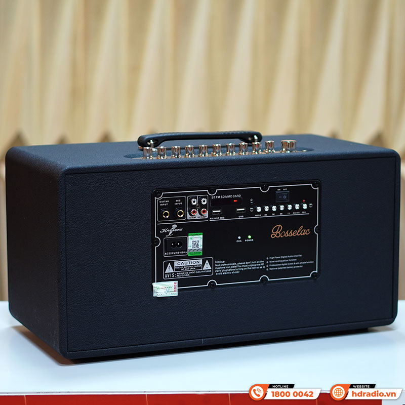 Loa Di Động BossElac SK668, Công Suất 120W, Pin 4-7 giờ, Bluetooth, AUX, USB, Kèm 2 Tay Mic-13