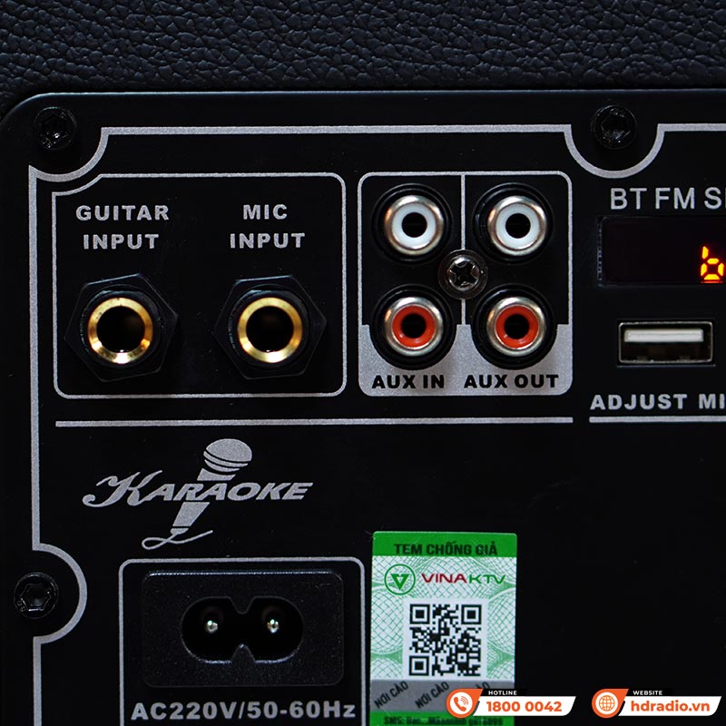 Loa Di Động BossElac SK668, Công Suất 120W, Pin 4-7 giờ, Bluetooth, AUX, USB, Kèm 2 Tay Mic-8