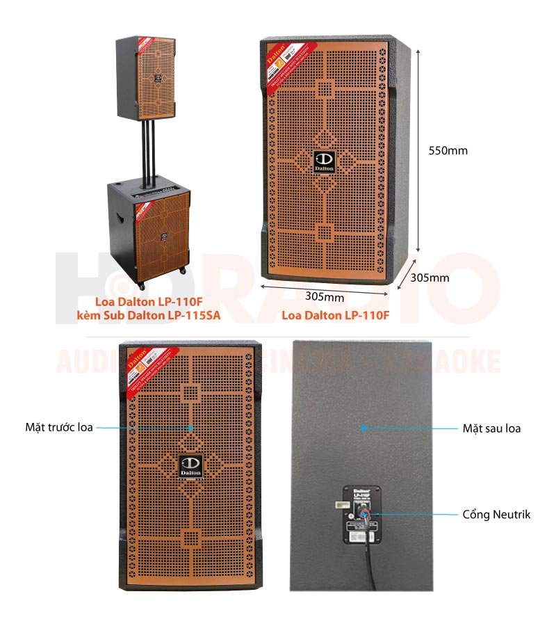 Chú thích loa Dalton LP-110F kèm sub Dalton LP-115SA