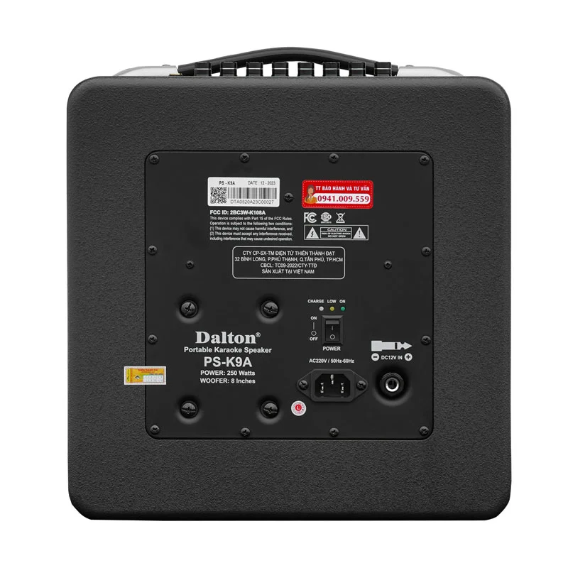 Loa Dalton PS-K9A, Bass 20cm, Công suất 250W, Kèm 2 MIC-6