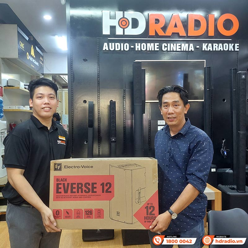 Loa Electro voice Everse 12, Pin 12 giờ, Công Suất 400W, Bass 30cm, 126db, Bluetooth, IP43, Ứng dụng EV-1