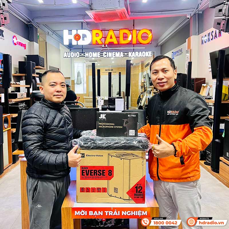 Loa Electro voice Everse 8, Pin 12 giờ, Công Suất 400W, Bass 20 cm, 121db, Chống Nước IP43, Bluetooth, TWS-28