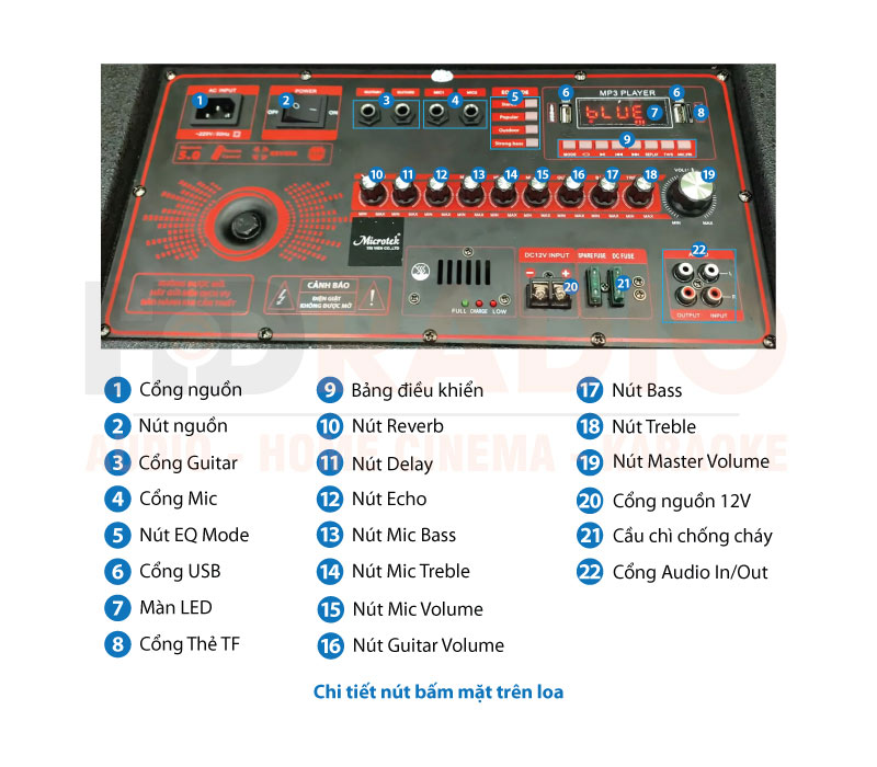 Chú thích loa kéo Microtek F-1600