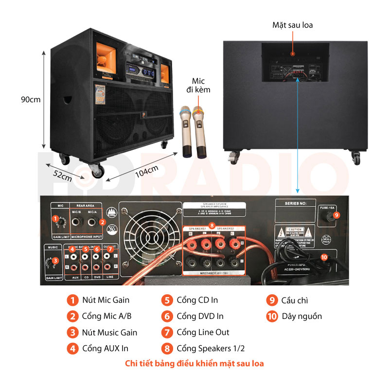 Chú thích Loa kéo ProSing W-J97
