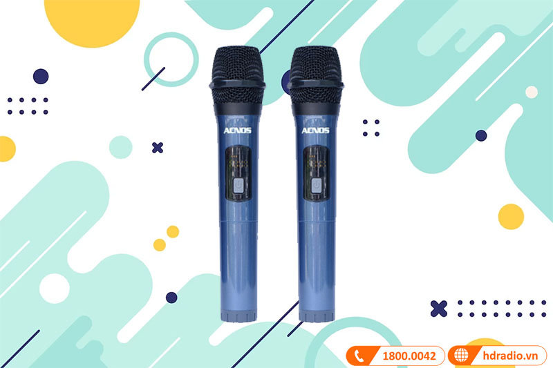 Đi kèm cặp micro không dây UHF cao cấp 