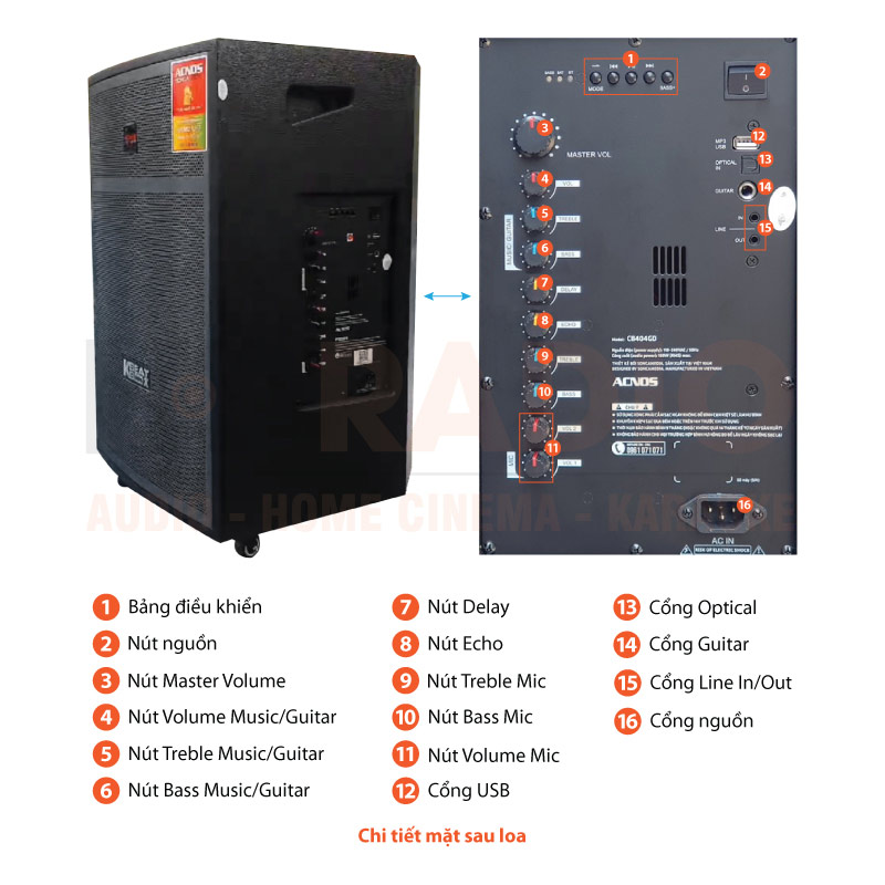 Loa kéo Acnos CB404GD