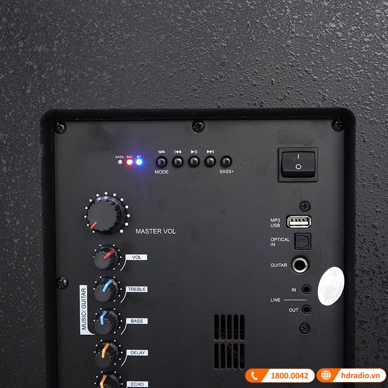 Loa Acnos CB404GD, bass 40cm, Công Suất 100W, Pin 5 - 7h, Kèm 2 Tay Mic-9