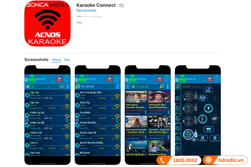 Điều khiển qua ứng dụng Karaoke Connect