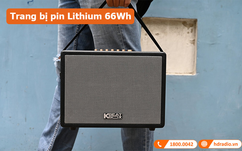 Loa Acnos CS270 trang bị pin Lithium 66Wh