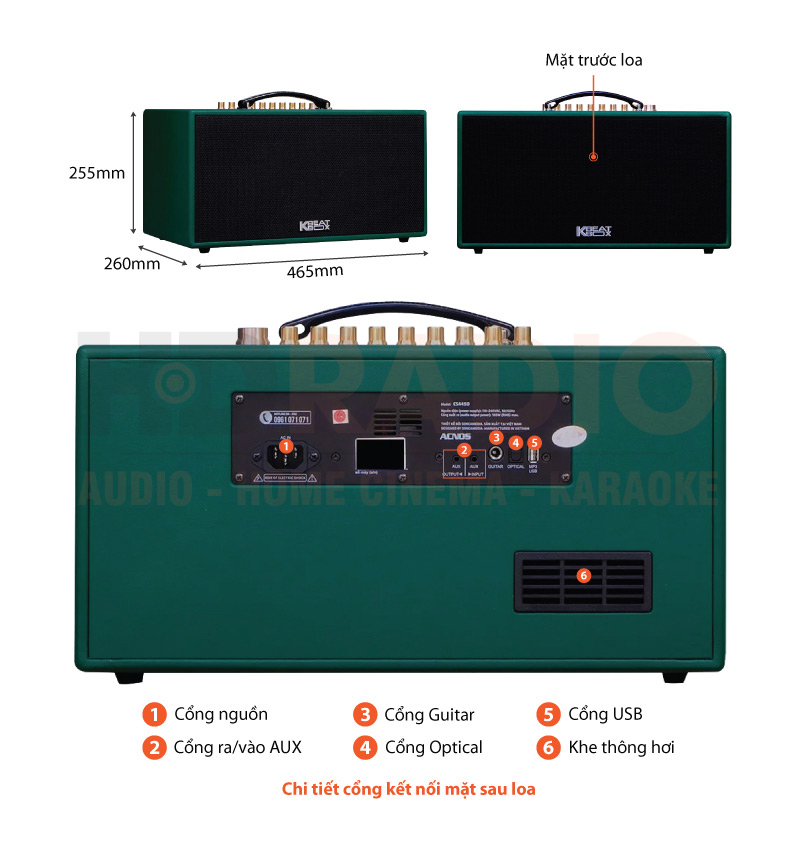 Chú thích loa Acnos CS445D