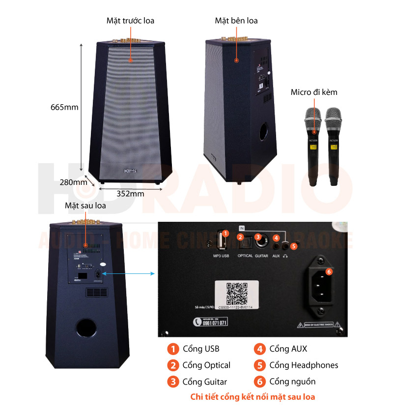 Chú thích loa Acnos CS500