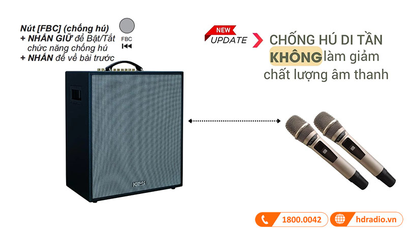 loa Acnos CS551 Plus có Chức năng Chống Hú Di Tần