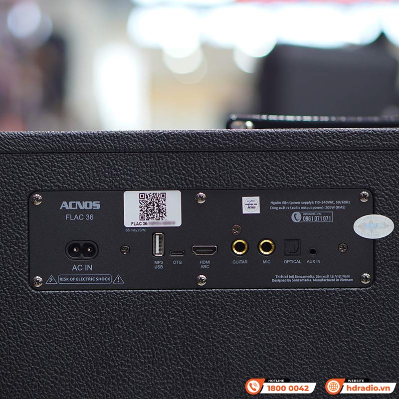 Loa Acnos FLAC 36, Bass 20cm, Công suất 200W, Bluetooth, Kèm 2 Tay Micro-6