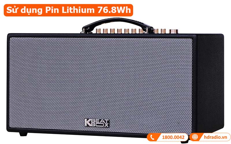 Loa Acnos HN447 sử dụng Pin Lithium 76.8Wh