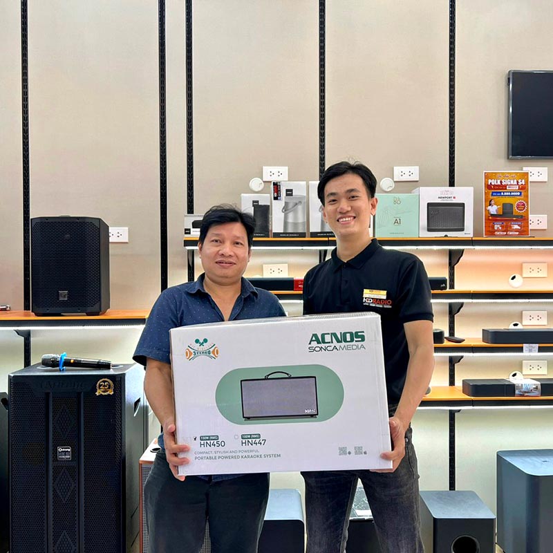 khách hàng mua loa Acnos HN450 chính hãng tại hdradio