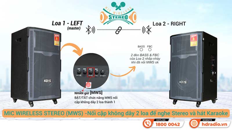 Ghép đôi Loa Acnos CB421Plus