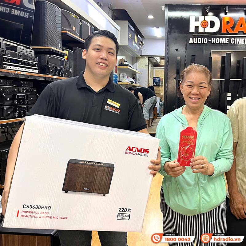 Loa Acnos CS3600Pro, Bass 25cm, 220W, AUX, Optical, Kèm 2 Tay Mic-12