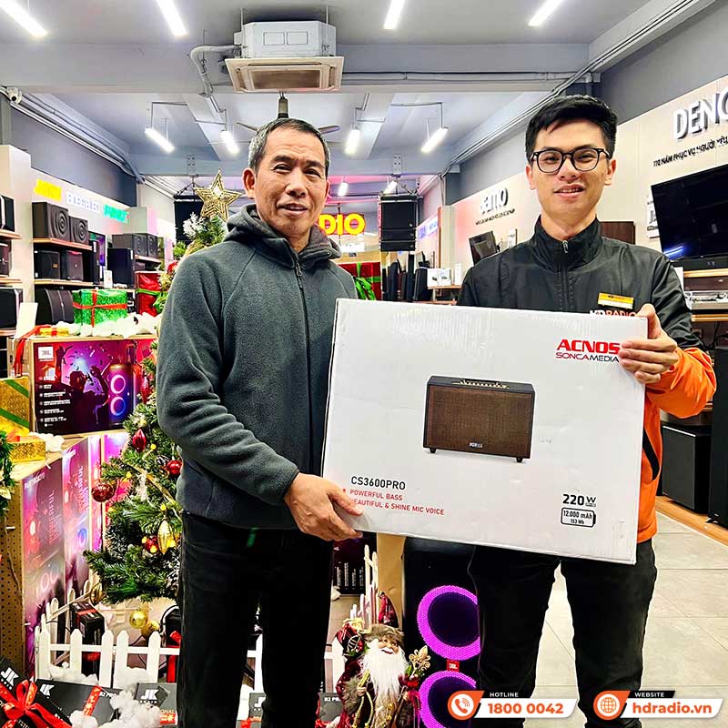 Loa Acnos CS3600Pro, Bass 25cm, 220W, AUX, Optical, Kèm 2 Tay Mic-1