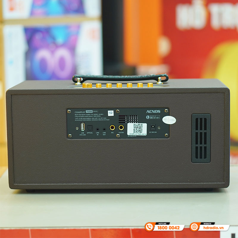 Loa Acnos CS366 Plus, Bass 14cm, Bluetooth, Công Suất 150W, Pin Từ 3 Đến 5 giờ, Có Reverb, Kèm 2 tay mic-5
