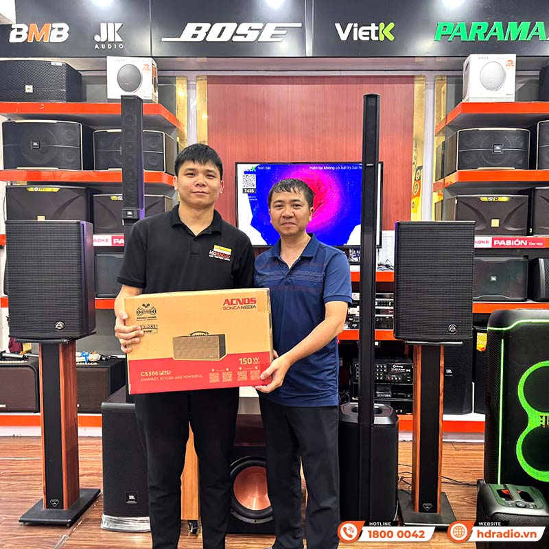 Loa Acnos CS366 Plus, Bass 14cm, Bluetooth, Công Suất 150W, Pin Từ 3 Đến 5 giờ, Có Reverb, Kèm 2 tay mic-13