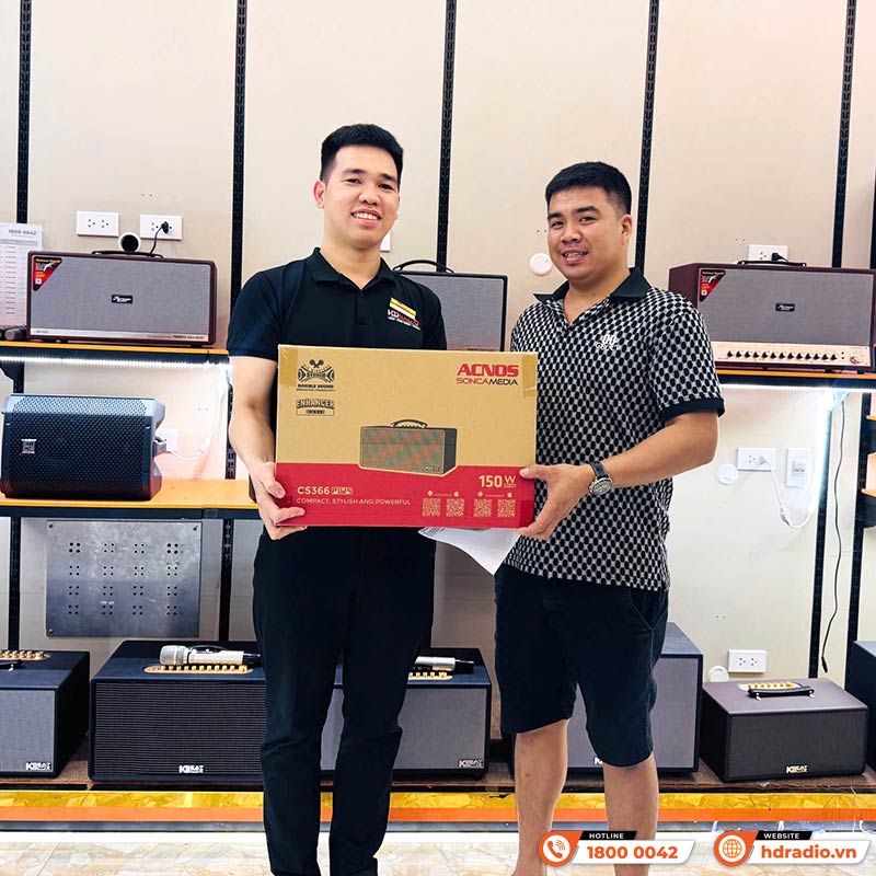 Loa Acnos CS366 Plus, Bass 14cm, Bluetooth, Công Suất 150W, Pin Từ 3 Đến 5 giờ, Có Reverb, Kèm 2 tay mic-12