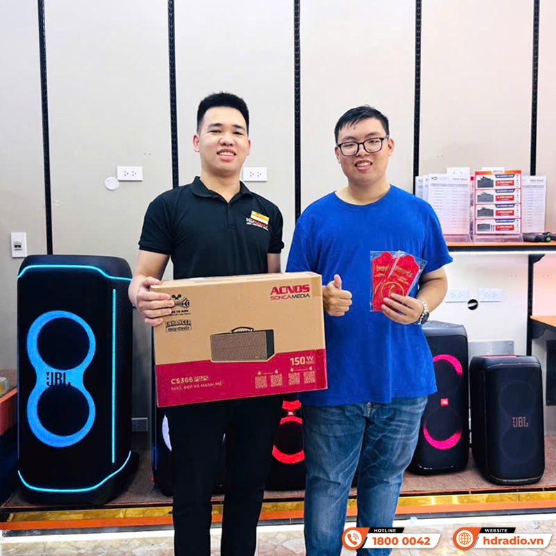 Loa Acnos CS366 Plus, Bass 14cm, Bluetooth, Công Suất 150W, Pin Từ 3 Đến 5 giờ, Có Reverb, Kèm 2 tay mic-11