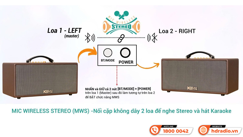 Ghép đôi 2 Loa Acnos CS366PLUS