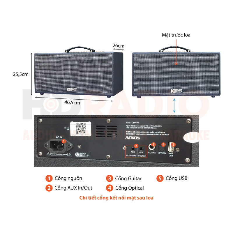 Chú thích loa Acnos CS447R