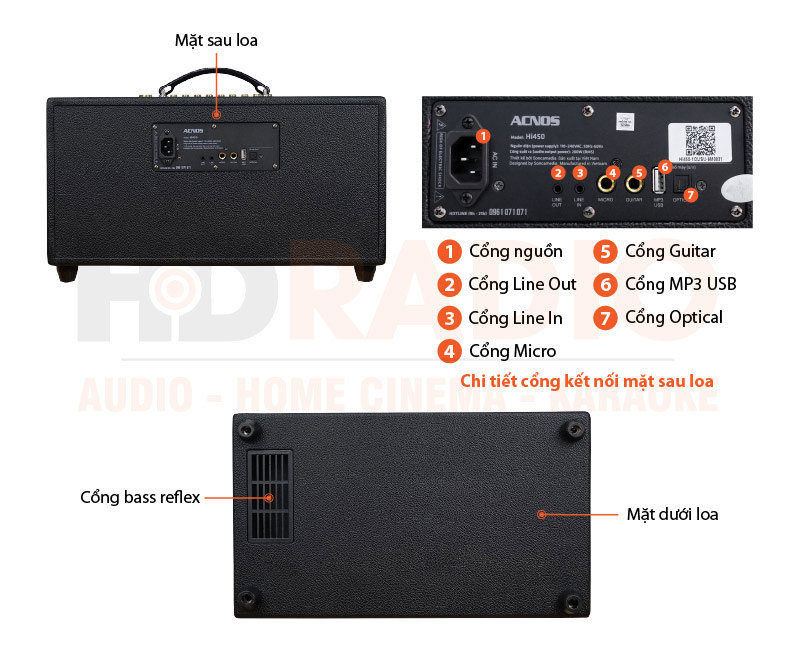 Chú thích Loa Acnos Hi450