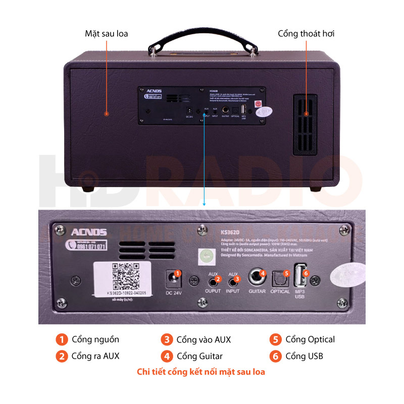 Chú thích loa Acnos KS362D
