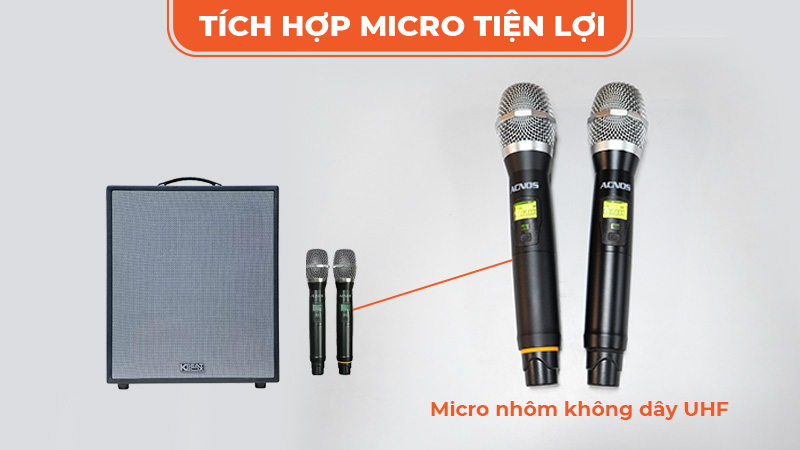 Loa có 2 mic không dây tiện lợi