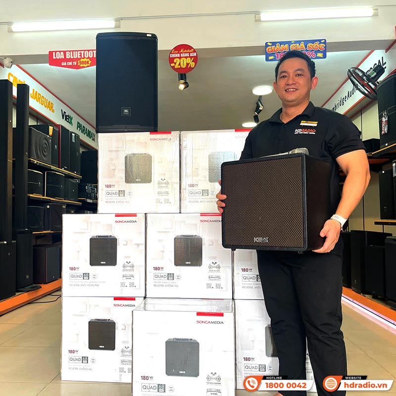 Loa Acnos QUAD 68 Pro, Công Suất 180W, Bluetooth, AUX, Optical, Mic Wireless Stereo, 2 Tay Micro-9