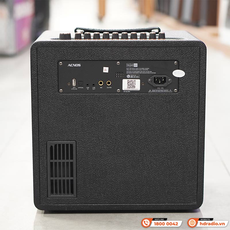 Loa Acnos QUAD 64 V2, Công suất 180W, Bluetootth, AUX, Optical, USB, Mic Wireless Stereo, 2 Tay Micro-4