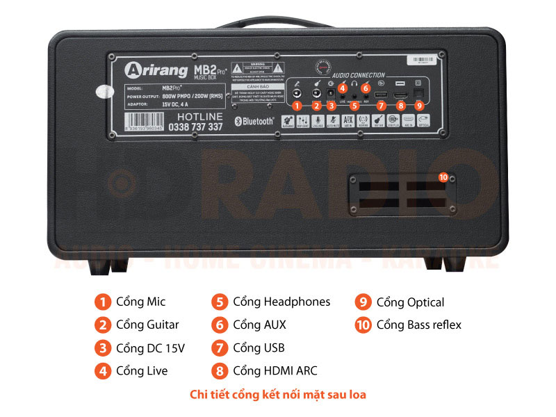 chu thich Loa Arirang MB2 Pro Plus moi nhat