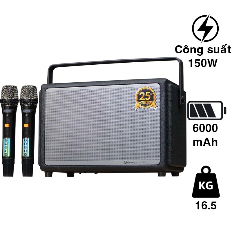 Loa Arirang Classic I, Bass 16.5cm, Công Suất 150W, Kèm 2 Tay Mic