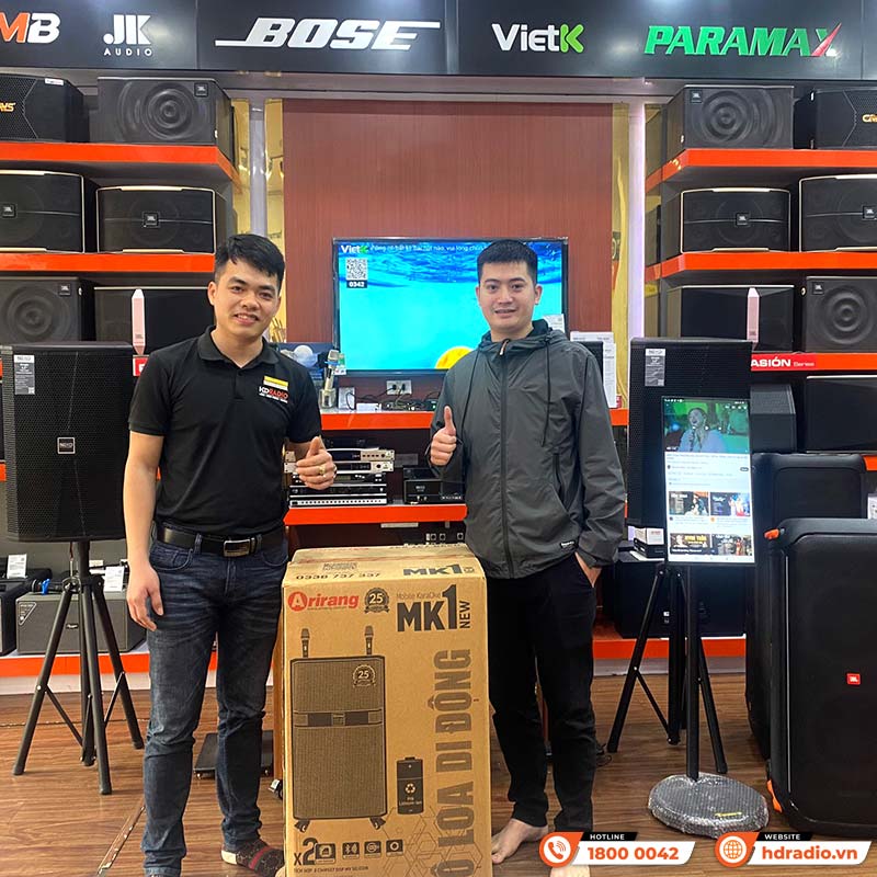 Loa Arirang MK1 New, Bass 40cm, Công suất RMS 250W, Kèm 2 micro UHF-18