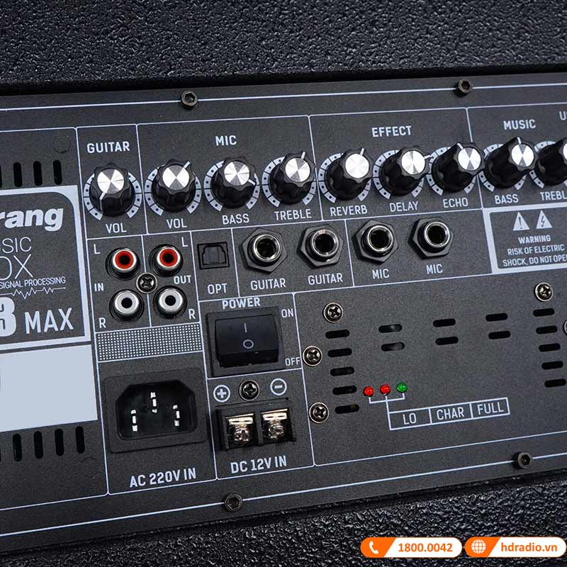 Loa kéo Arirang MK3 Max, Bass 40cm, công suất 350W, Pin 5-7h, kèm 2 tay micro-8