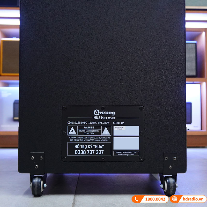 Loa kéo Arirang MK3 Max, Bass 40cm, công suất 350W, Pin 5-7h, kèm 2 tay micro-11