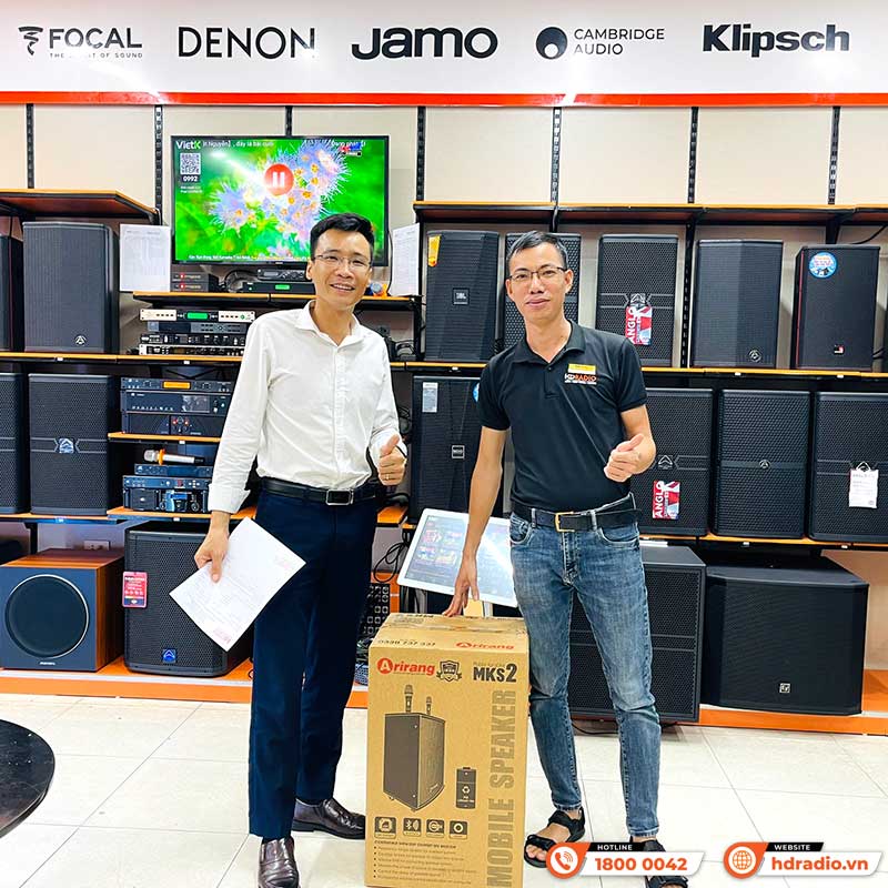 Loa Arirang MKS2, Bass 30cm, Công suất 80W, Bluetooth, AUX, USB, Thẻ Nhớ, Mic, Guitar, Kèm 2 micro-4