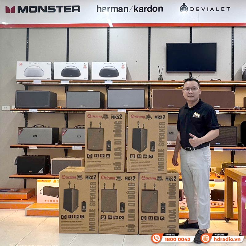 Loa Arirang MKS2, Bass 30cm, Công suất 80W, Bluetooth, AUX, USB, Thẻ Nhớ, Mic, Guitar, Kèm 2 micro-24