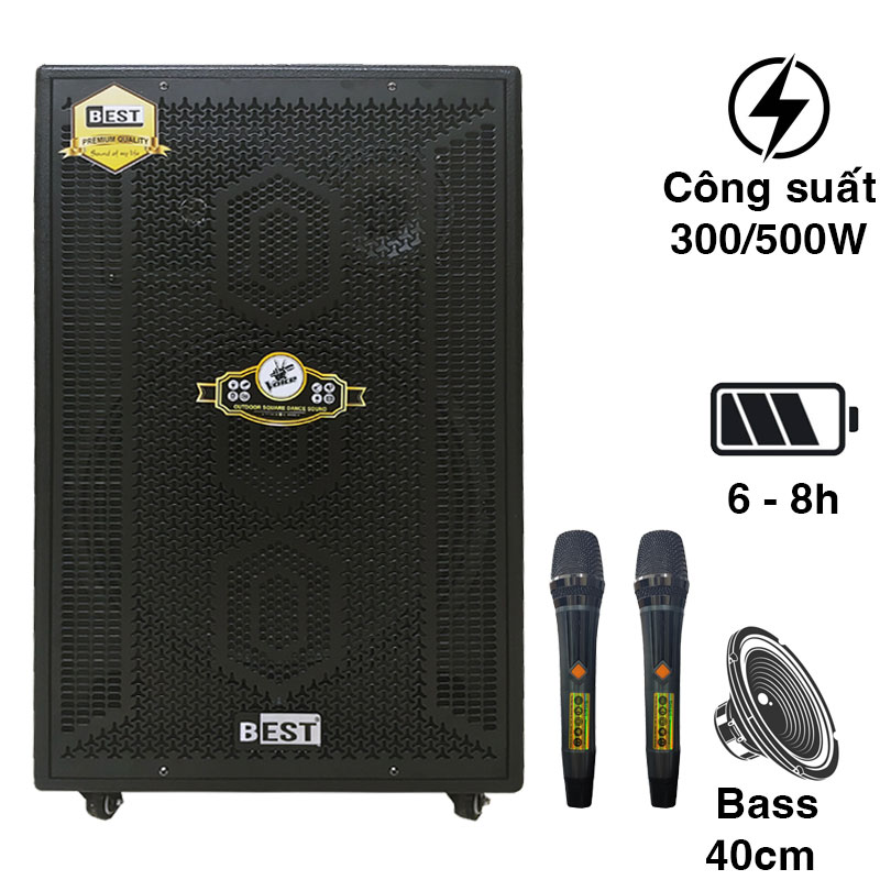 Loa Kéo Best Z40, Bass 40cm, Công suất 300W, Bluetooh, USB, Đài FM