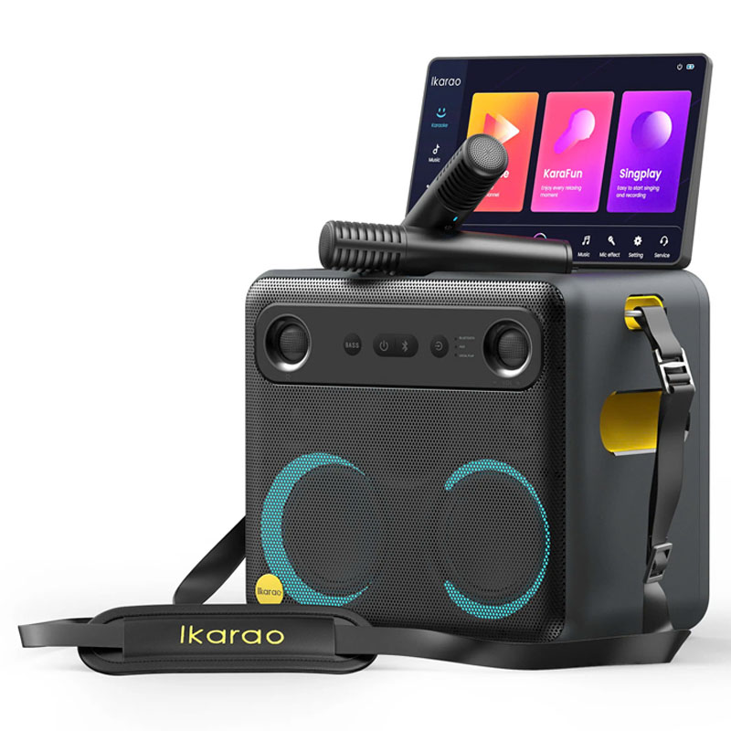 Loa di động karaoke có màn cảm ứng Ikarao Break X2, Công Suất 70W, Pin 11h, Màn hình 10.1 inch, Kèm 2 Mic