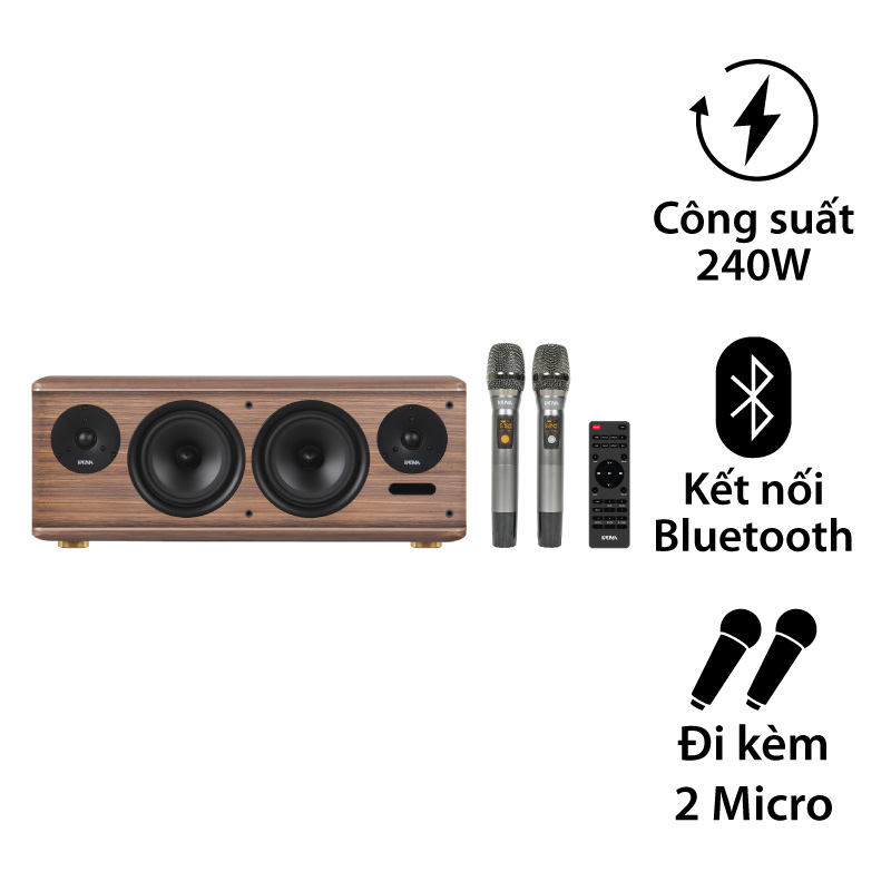 Dàn loa Kadma BS63 (công suất 240W, 2 mic, Điều khiển, Bluetooth, Optical, HDMI ARC)