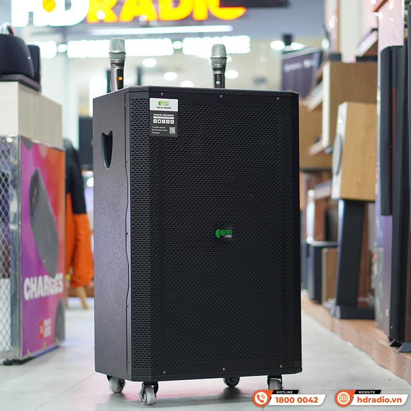 Loa kéo Kiwi K9018, Bass 50cm, Công suất 200W, Pin 4-7h, Kèm 2 tay micro-3