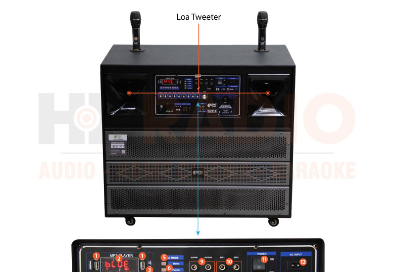 Chú thích Loa kéo Kiwi K7215