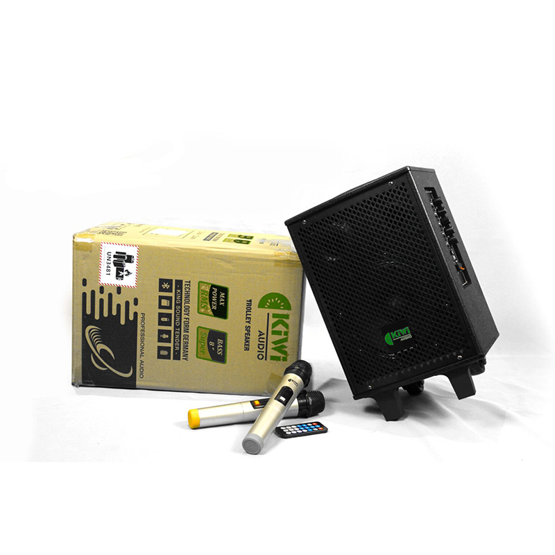 Loa Kiwi XT8, Bass 20cm, Công Suất 400W, Pin 4-7h, Bluetooth, AUX, Kèm 2 tay mic-5